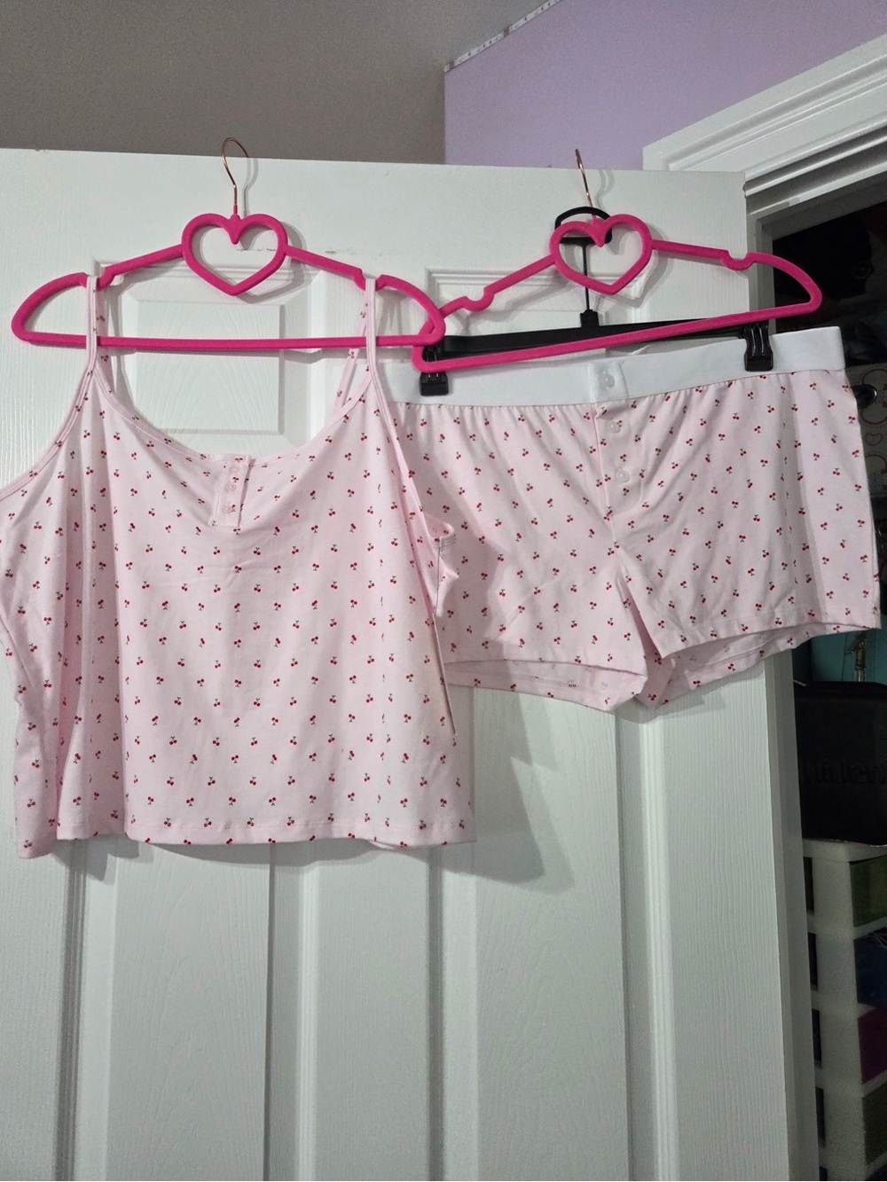 NWT No Boundaries Light Pink Cherry Pajama Set Size XXL